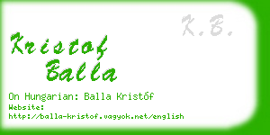 kristof balla business card